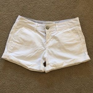 White jean shorts from Aeropostale